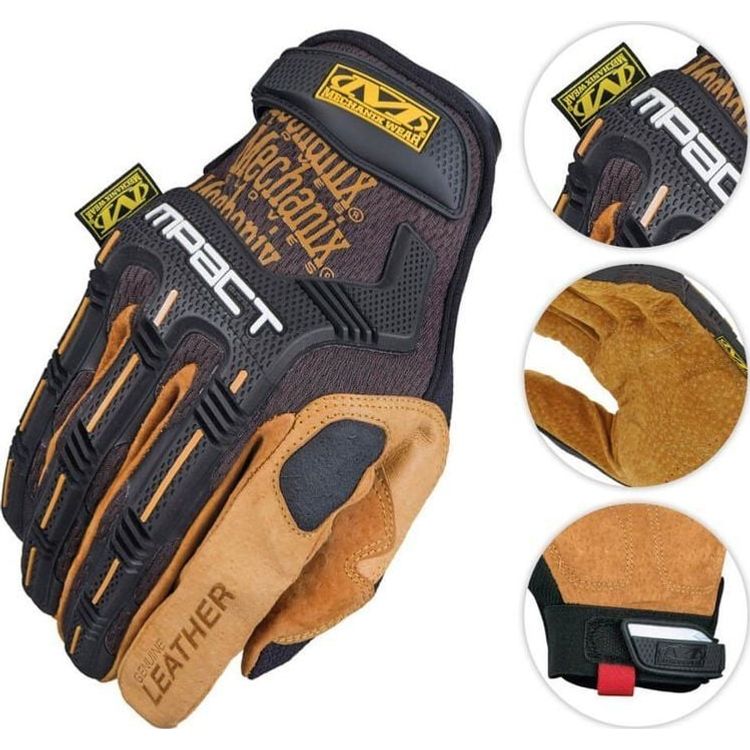 Tootefoto - Mechanix Wear Mechanix Wear M-Pact Leather Gloves Black-Coyote XL