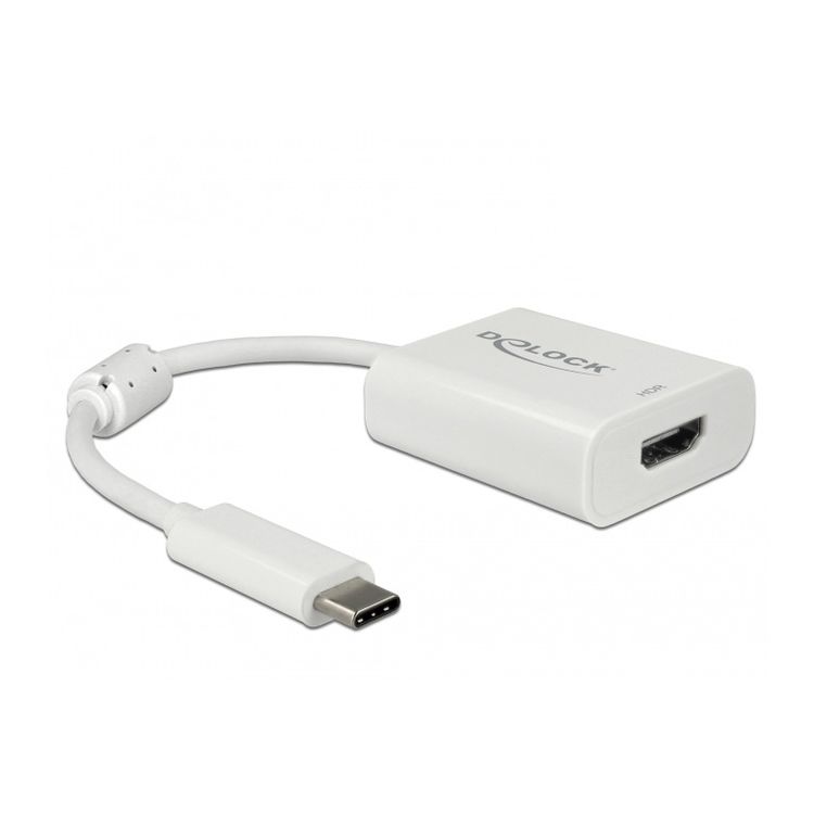 Tootefoto - DeLOCK 63937 videokaabliadapter 0,1 m USB t p-C HDMI Valge