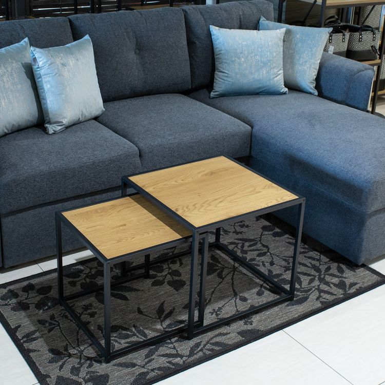 Tootefoto - Diivanilauad 2tk SEAFORD, 50x50xH45cm/40x40xH40cm, tamm