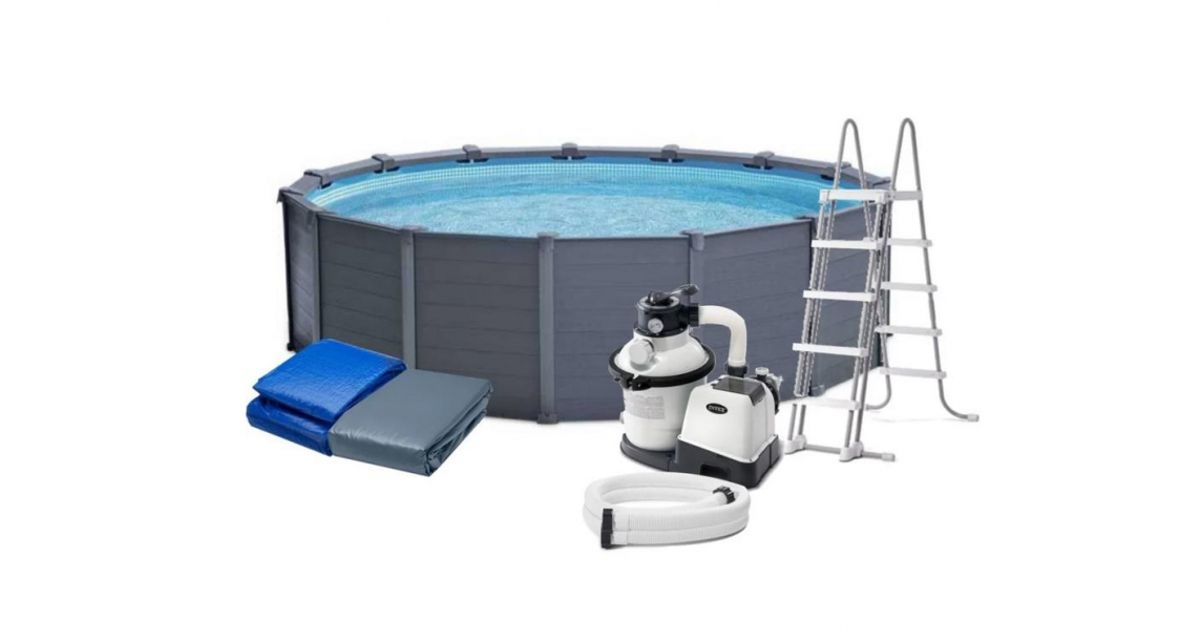 Intex Swimming Pool Graphite Gray Panel 478 x 124 cm Basseinid Vaba