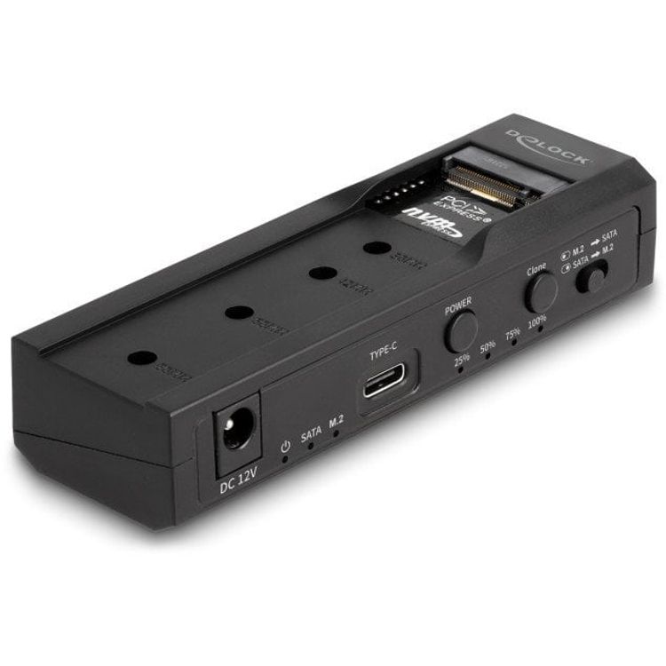 Tootefoto - DeLOCK USB Type-C Converter for 1 x M.2 NVMe SSD + 1 x SATA SSD / HDD with Clone Function