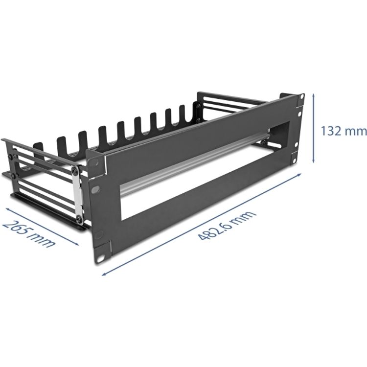 Tootefoto - Delock 19" Schutzschalterleiste mit Abdeckung Kabelzugentlastungsschiene und (67282)
