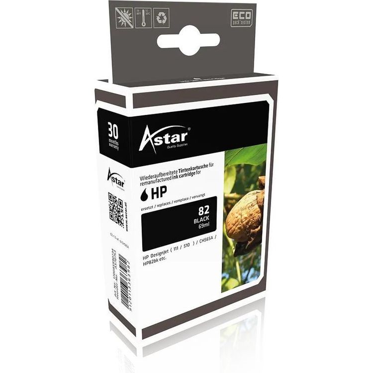 Tootefoto - ASTAR AS70753 ASTAR HP 82 DNJ Tinte black - rebuilt 69ml (AS70753)