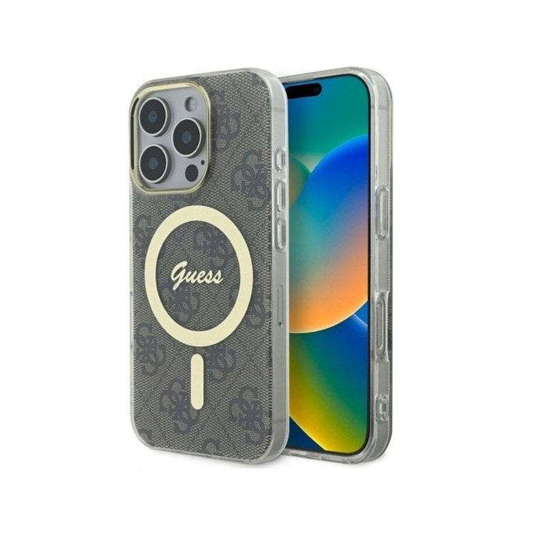 Tootefoto - Guess GUHMP16XH4STW iPhone 16 Pro Max 6.9" brown hardcase IML 4G MagSafe