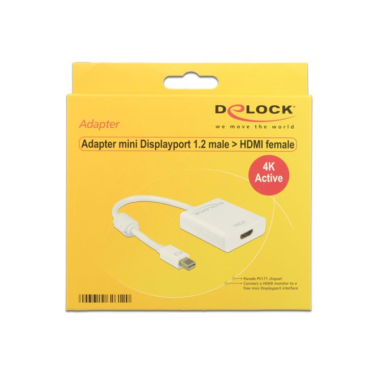 Tootefoto - DeLOCK 62612 videokaabliadapter 0,2 m Mini DisplayPort HDMI t p A (Standard) Valge