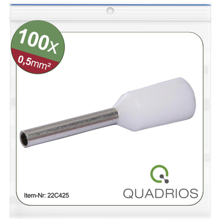 Tootefoto - Quadrios 22C425 Ferrule 0.5 Mm Partially Insulated White 1 Set