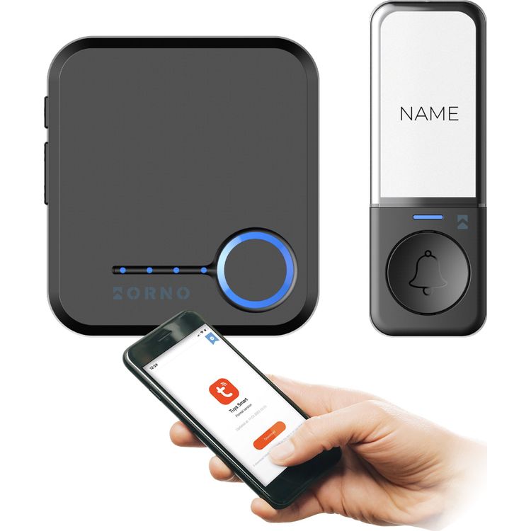 Tootefoto - Orno SIGO AC, juhtmevaba v rgu uksekell, Wi-Fi, akuvaba nupp, ppes steem, 52 heli, 200 m, must