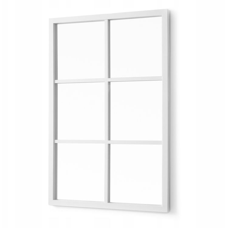 Tootefoto - Ristk likukujuline muntinidega peegel, 71 x 49 cm