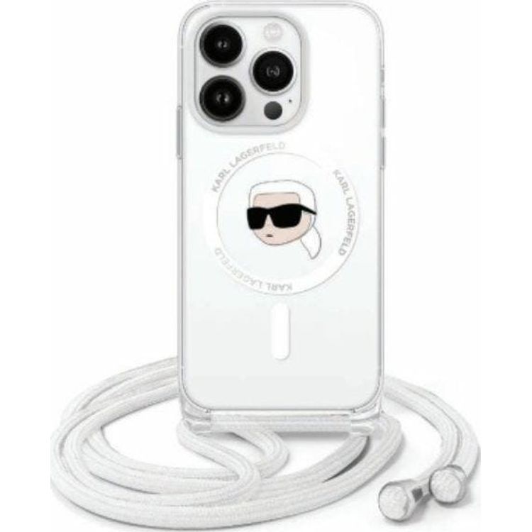 Tootefoto - Karl Lagerfeld Karl Lagerfeld KLHMP16XHCKHNT iPhone 16 Pro Max 6.9" hardcase transparent Crossbody IML Karl Head Magsafe