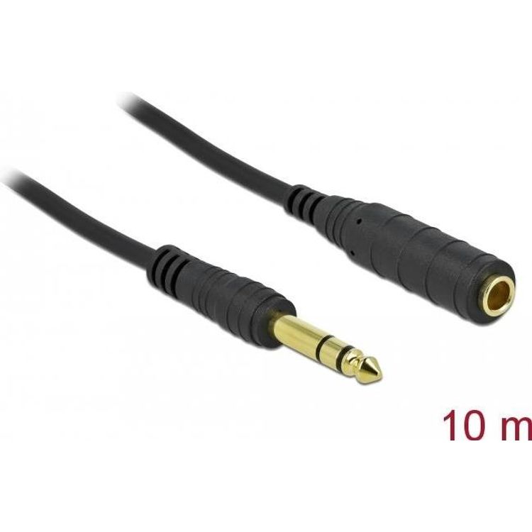 Tootefoto - DeLOCK 86766 audiokaabel 10 m 6.35mm Must