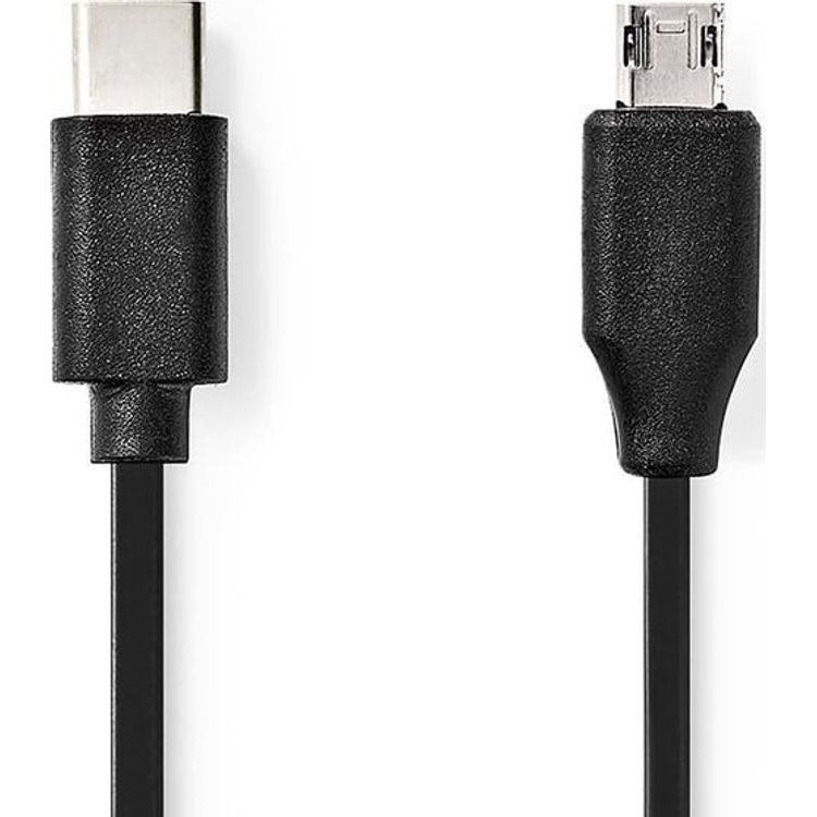 Tootefoto - Nedis USB-C micro-B USB-kaabel 1 m must (CCGL60750BK10)