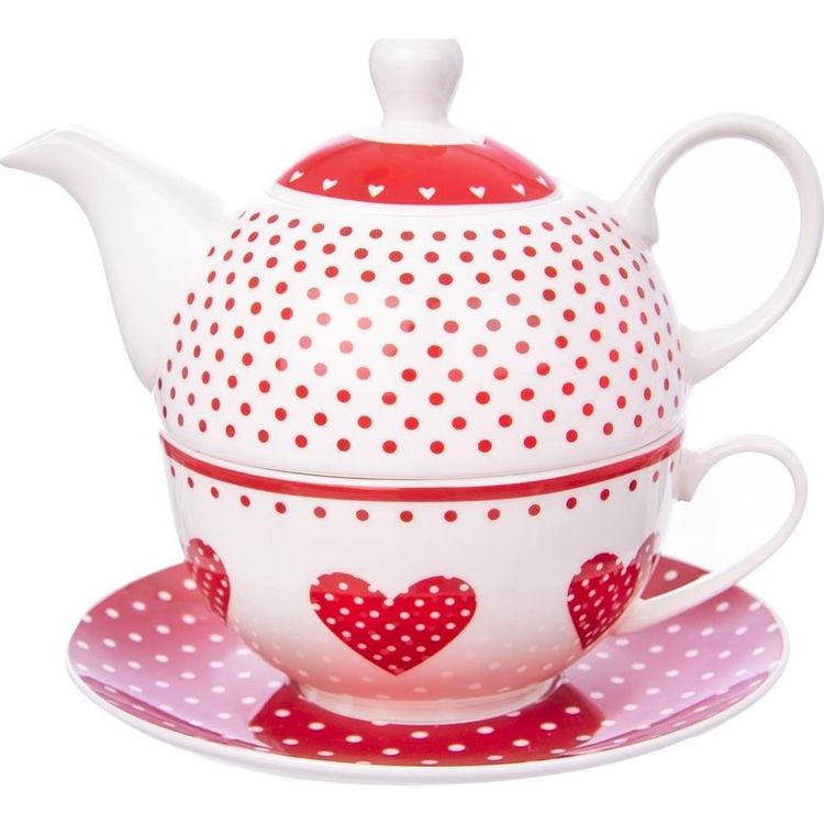 Tootefoto - Orion Teetass teekanniga Dots Hearts 340ml (127283)