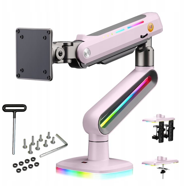 Tootefoto - F6-XJ Sakura Pink RGB taustavalgustusega m nguri tugev lauakinnitus 32 60-tollistele suurtele monitoridele