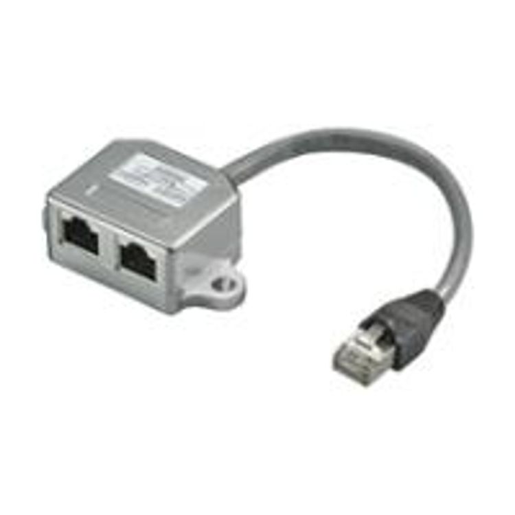 Tootefoto - Goobay CAT T-Adapter 1x 10/100 BaseT 1x ISDN v rgukaabel 0,15 m