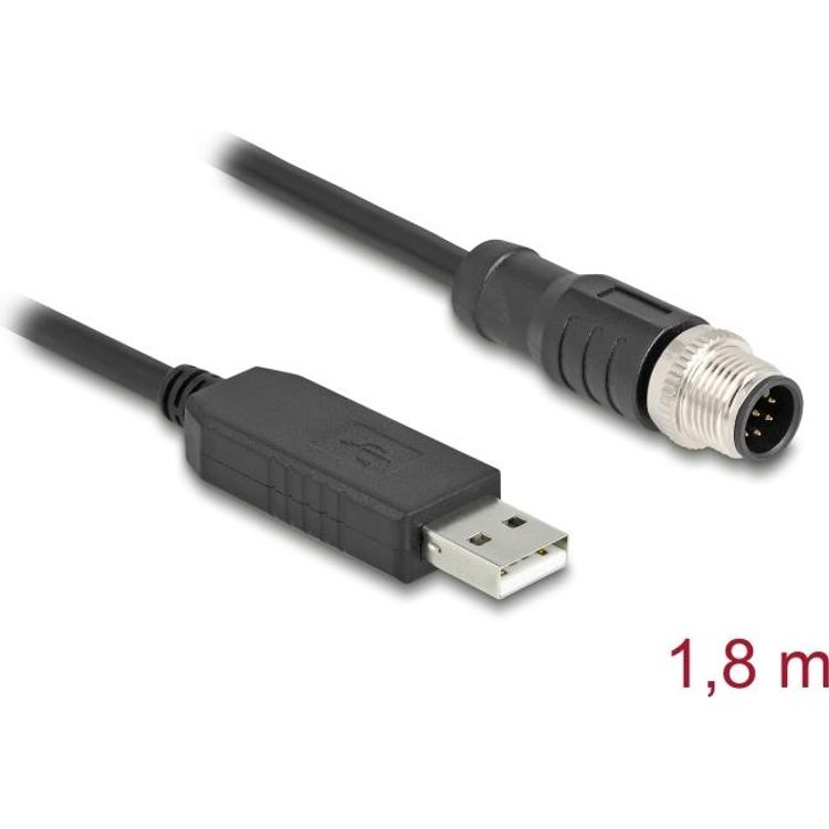 Tootefoto - DeLOCK 64257 Sensor-/Aktuatorkabel 1,8 m M12 USB 2.0 Type-A Schwarz (64257)