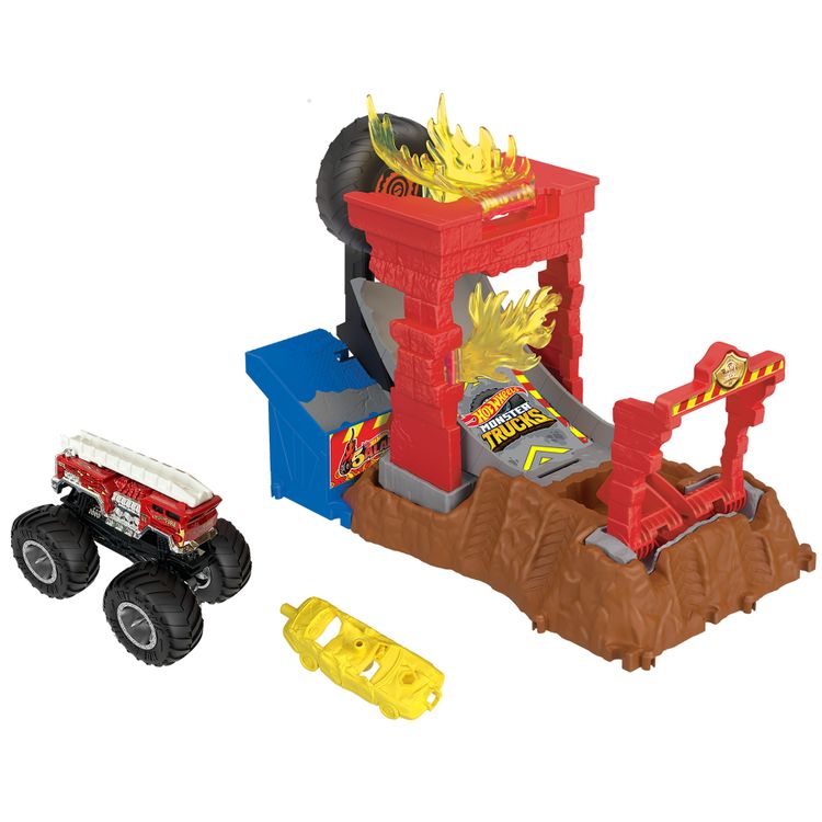Tootefoto - Hot Wheels Monster Trucks Arena Smashers 5-Alarm Crash Challenge Playset