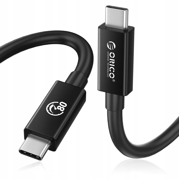 Tootefoto - Orico Thunderbolt 5 USB-C 80Gbps kaabel, 240W, 8K@60Hz, 1,5m, must
