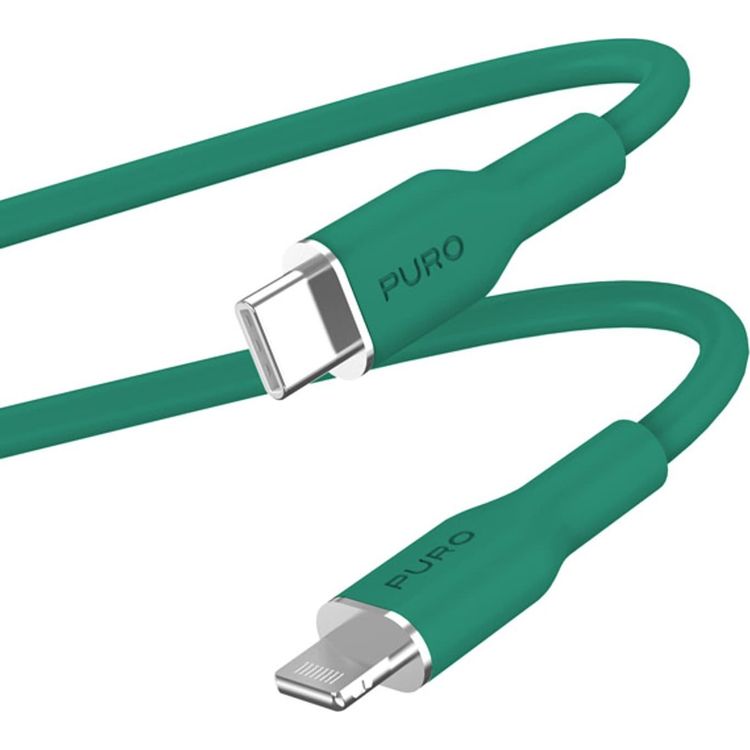 Tootefoto - Puro USB-kaabel PURO ICON pehme kaabel USB-C/Lightning 1,5m (Jade)