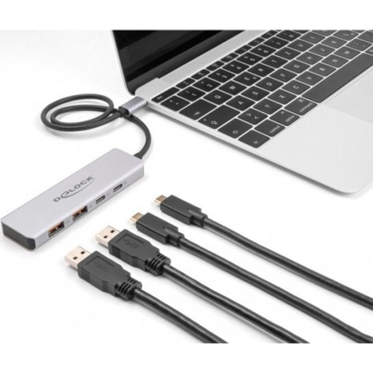 Tootefoto - Delock - Hub - 10 Gbps, with 35cm connection cable - 2 x USB 3,1 Gen 2 + 2 x USB-C - Desktop (64230)