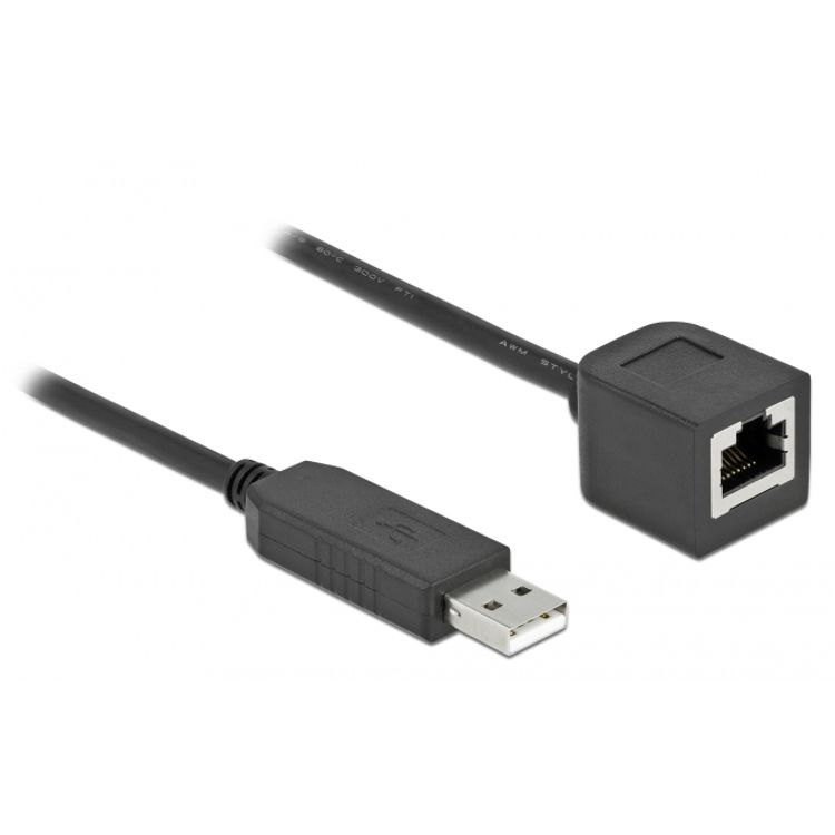 Tootefoto - DeLOCK 64163 j rjestikkaabel Must 0,5 m RJ-45 USB 2.0 Type-A