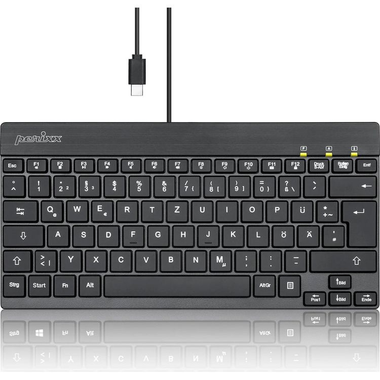 Tootefoto - Perixx PERIBOARD-426C DE kabelgebundene USB-C Mini Tastatur mit flachen (PERIBOARD-426C DE)