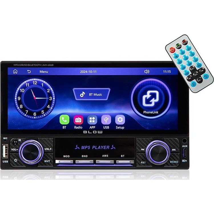 Tootefoto - Autoraadio Blow 78-355# Radio blow avh-686b rds mp3/usb/micro sd/bluetooth