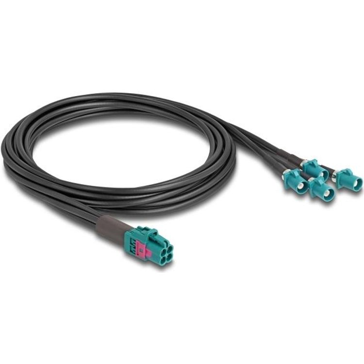 Tootefoto - Delock Kabel Mini FAKRA Z Buchse quad zu 4 x FAKRA Z Stecker A-Typ (90125)