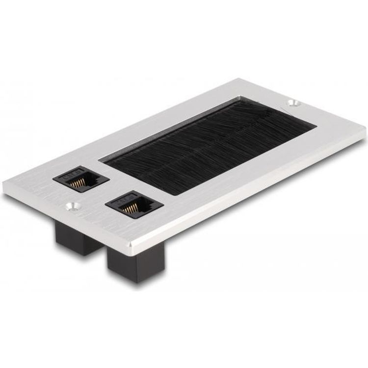 Tootefoto - DeLOCK 66896 pistikupesa 2 x RJ-45 Must, Valge