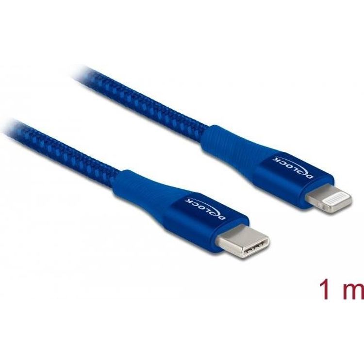 Tootefoto - DeLOCK 85416 USB-kaabel 1 m USB 2.0 USB A Lightning Sinine