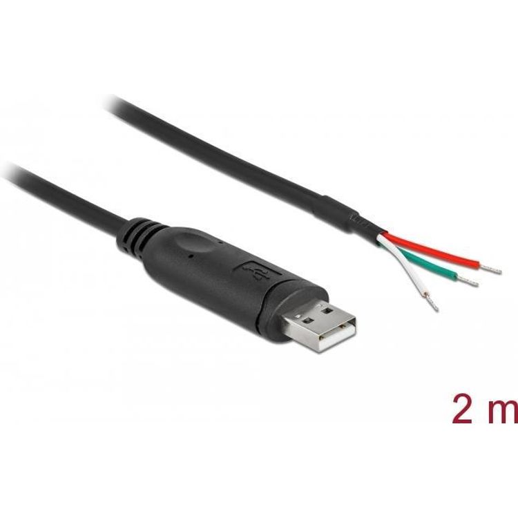 Tootefoto - DeLOCK 90428 j rjestikkaabel Must 2 m USB 2.0 RS-232