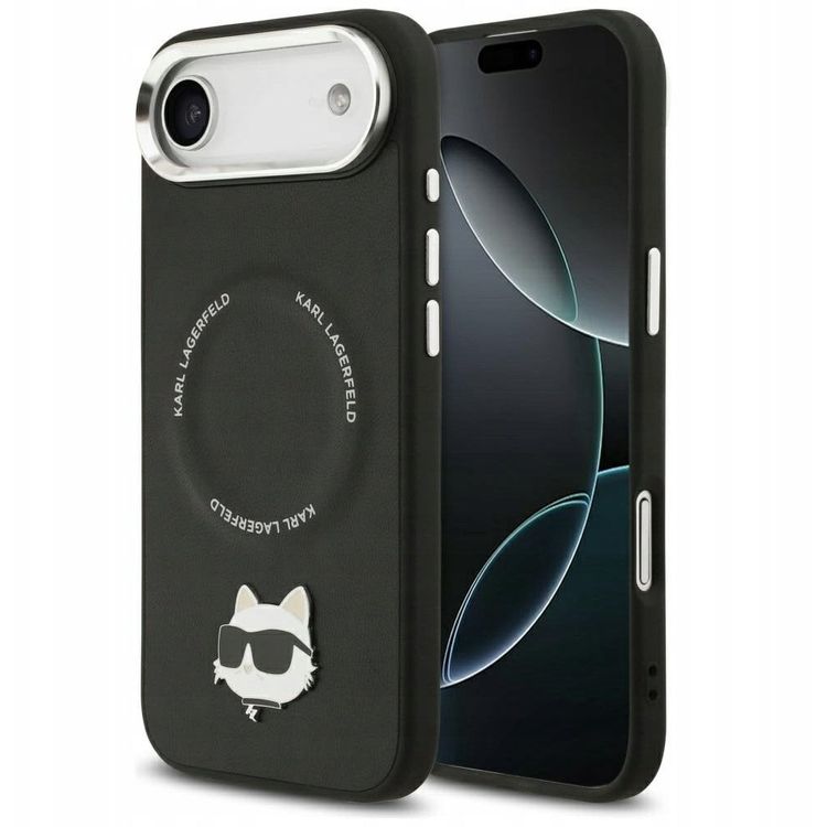 Tootefoto - Karl Lagerfeld Choupette Pin MagSafe Case for iPhone Air Black