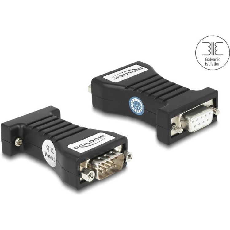 Tootefoto - Delock Isolator RS-232 D-Sub 9 Buchse zu 9 Stecker TXD RXD DTR DSR GND (64315)
