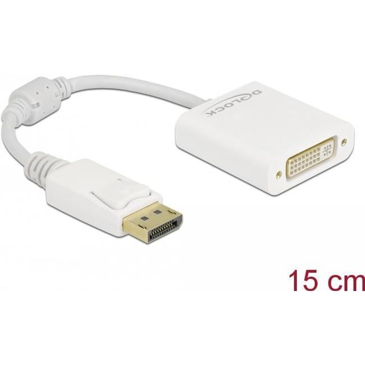 Tootefoto - DeLOCK 61010 videokaabliadapter 0,15 m DisplayPort DVI-D Valge
