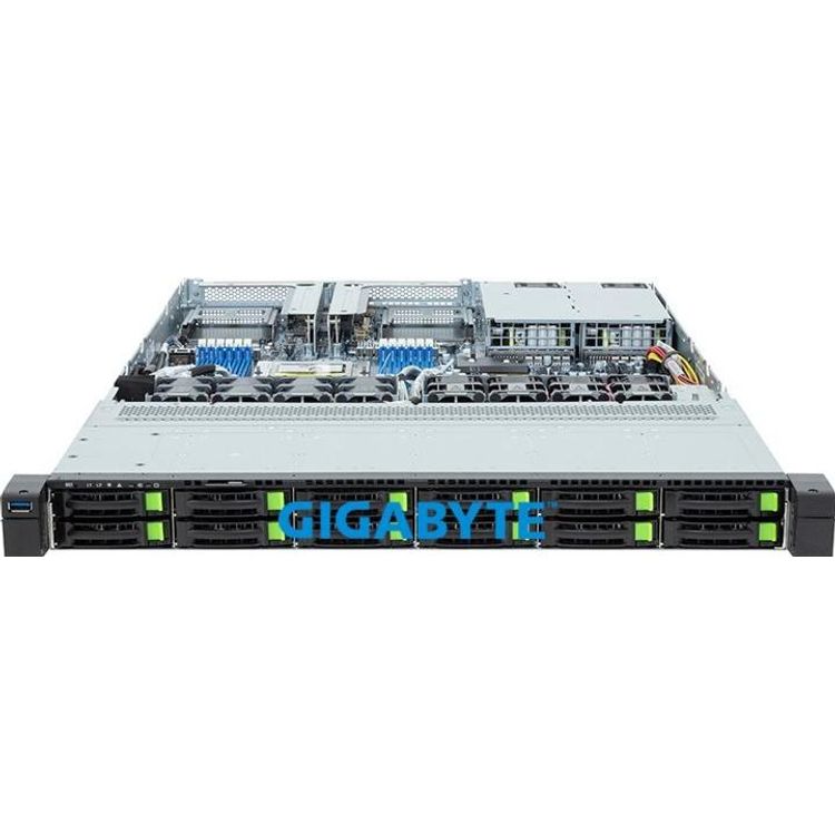 Tootefoto - Gigabyte R163-Z35-AAH1 rev 3.x, Single EPYC 9004/9005, 12x 2.5" NVMe/SATA, 1x 1GbE, 2x 1300W (6NR163Z35DR000ACH1)