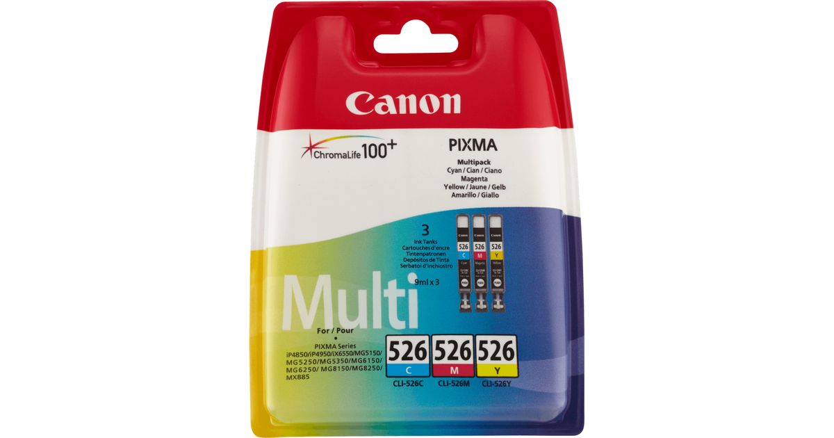 Canon CLI-526 C/M/Y Colour Ink Cartridge Multipack - Ink tanks &  accessories - Printers, scanners & accessories - IT equipment - MT Shop