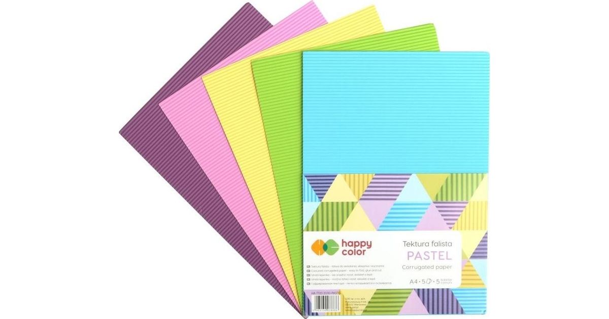 Happy Color Corrugated cardboard A4 / 5K mix Pastel HAPPY COLOR