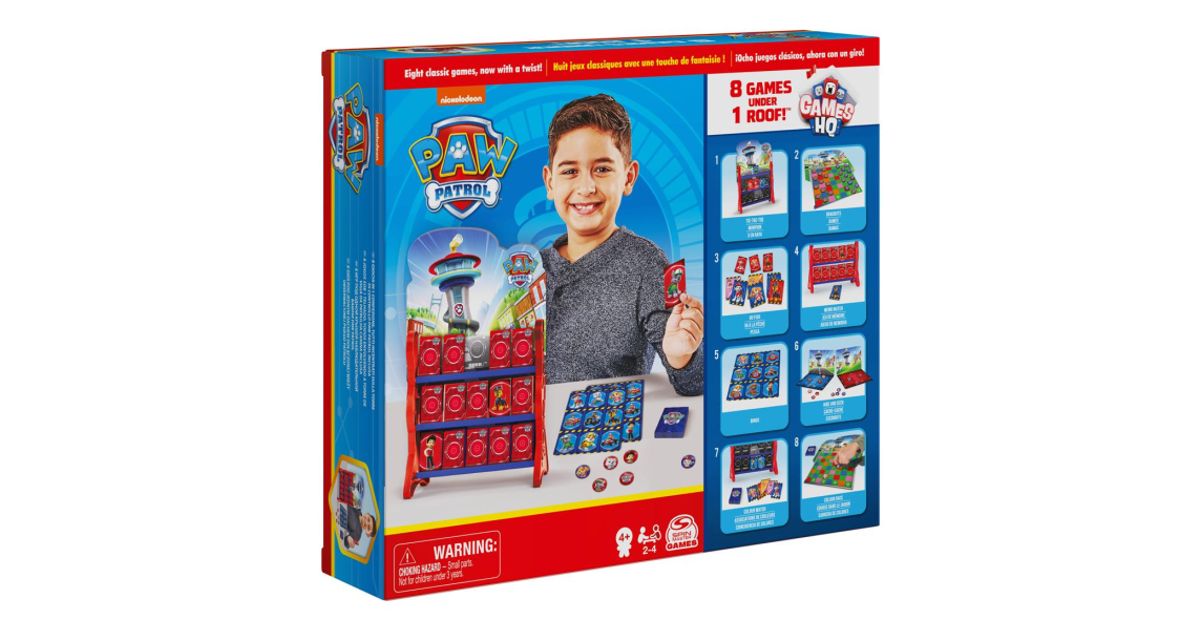 Spin Master Games PAW Patrol, HQ Board for Kids Checkers Tic Tac Toe
