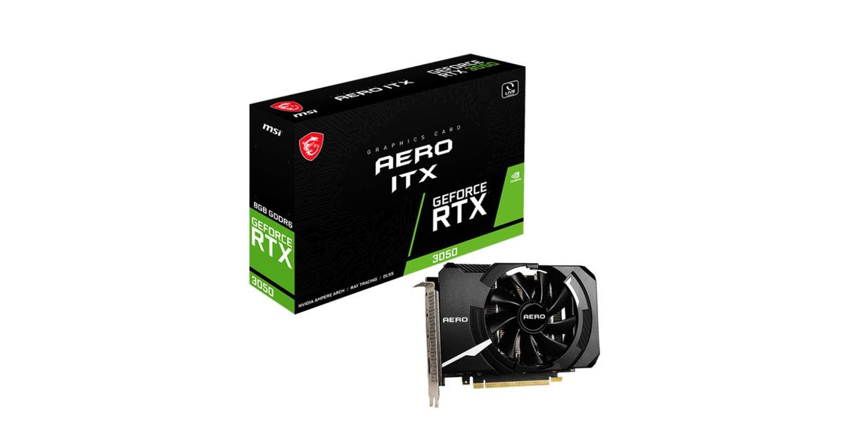 MSI GEFORCE RTX 3050 AERO ITX 8G graphics card NVIDIA 8 GB GDDR6