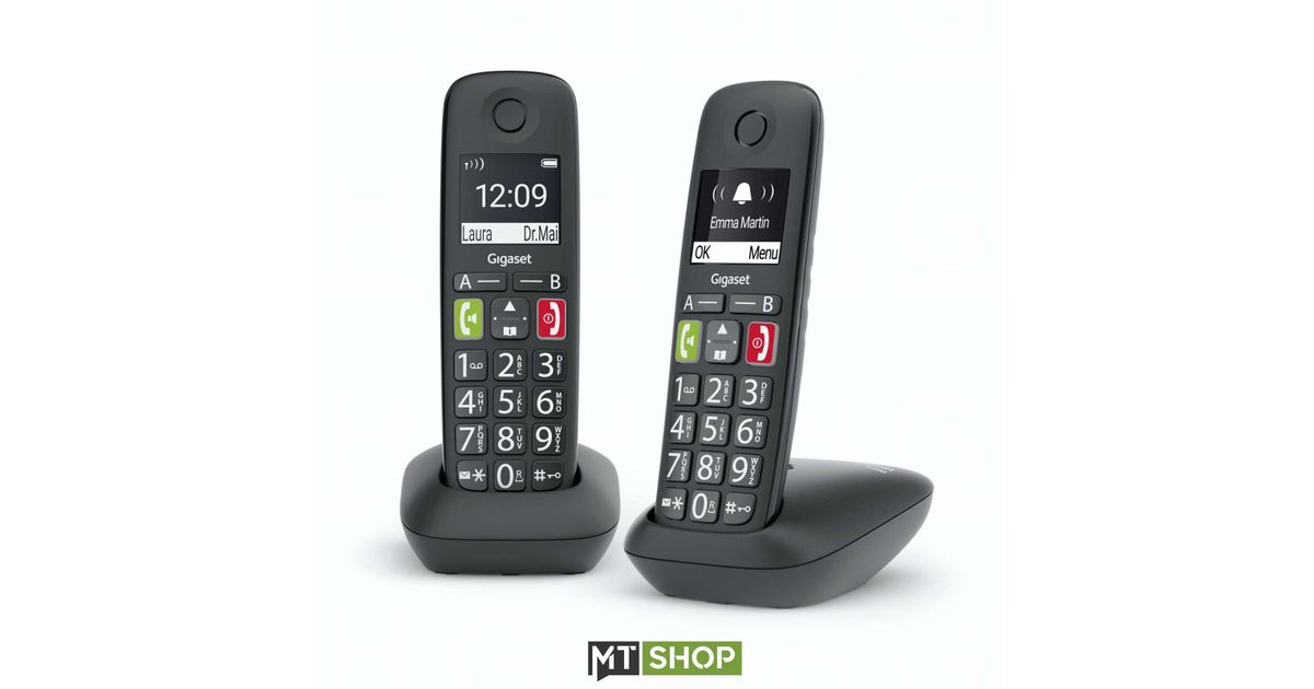 Gigaset E290 Duo Analog Telephone Handset Caller ID Black - Digital ...