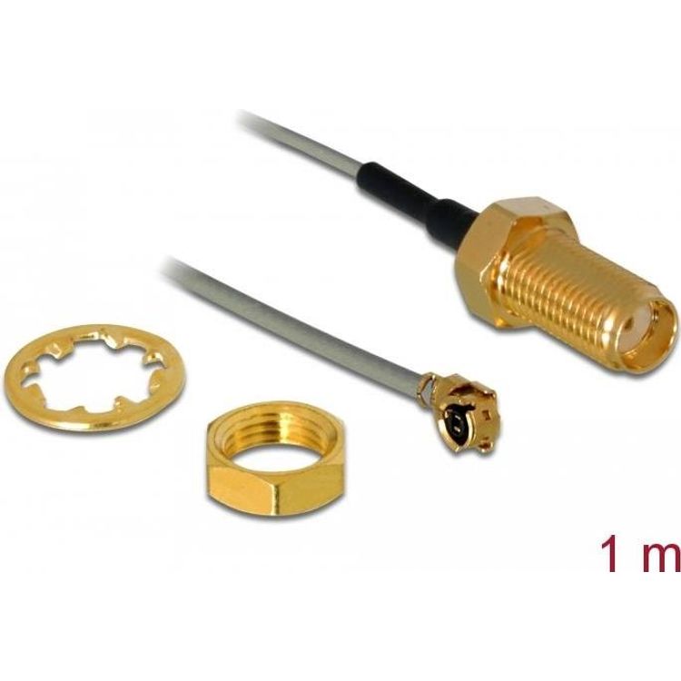 Tootefoto - DeLOCK 89919 koaksiaalkaabel 1 m SMA MHF I Must, Hall