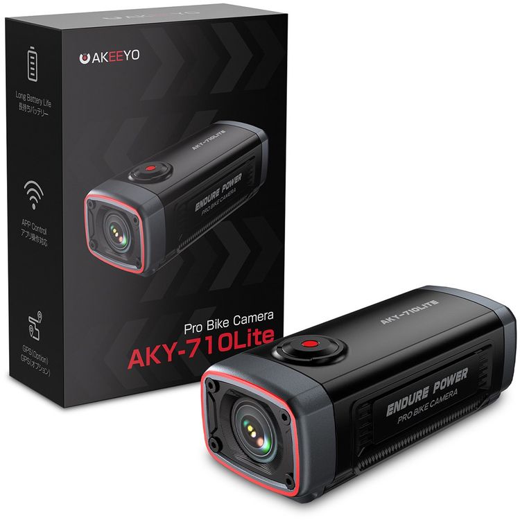 Tootefoto - Kamera Garmin Kamera sportowa AKEEYO 710 Lite wideorejestrator na kierownic na rower motocykl - czarna