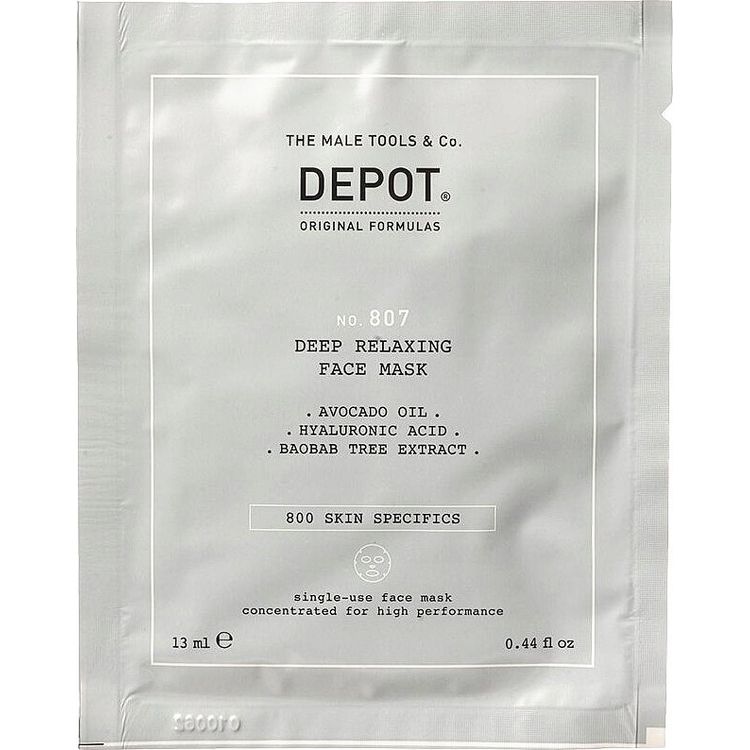 Tootefoto - Piimakokteili komplekt, depoo, 800 nahaspetsiifikat nr 807, h aluroonhape, rahustav/niisutav ja toitev, lehtmask, n ole, p evane, 12 tk, 13 ml meestele