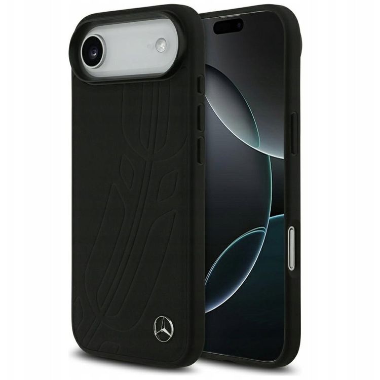 Tootefoto - Etui Mercedes Leather Large Laurel Leave MagSafe do iPhone Air czarny