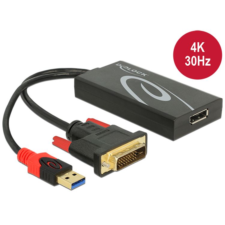 Tootefoto - DeLOCK 0.3m, DVI 24+1 + USB-A/Displayport 20p 0,3 m DVI-D + USB HDMI Must