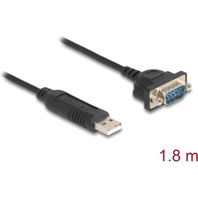Tootefoto - Delock USB RS-232 Adapter 2.0 zu D-Sub 9 Stecker mit Muttern kompaktem seriellen (67321)