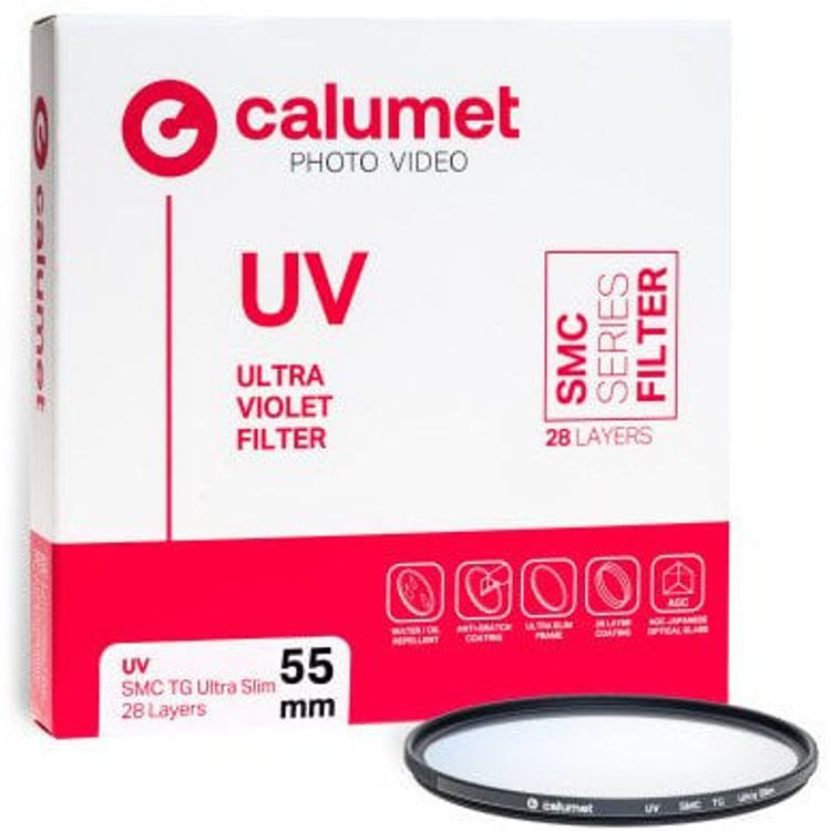 Tootefoto - Calumet UV -filter SMC TG 55 mm Ultra Slim 28 kihid