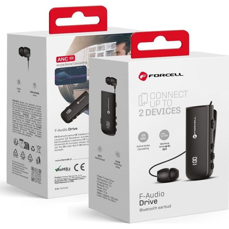 Tootefoto - ForCell FORCELL F-AUDIO k rvaklapid, juhtmevaba/bluetooth-peakomplekt Drive EarBud