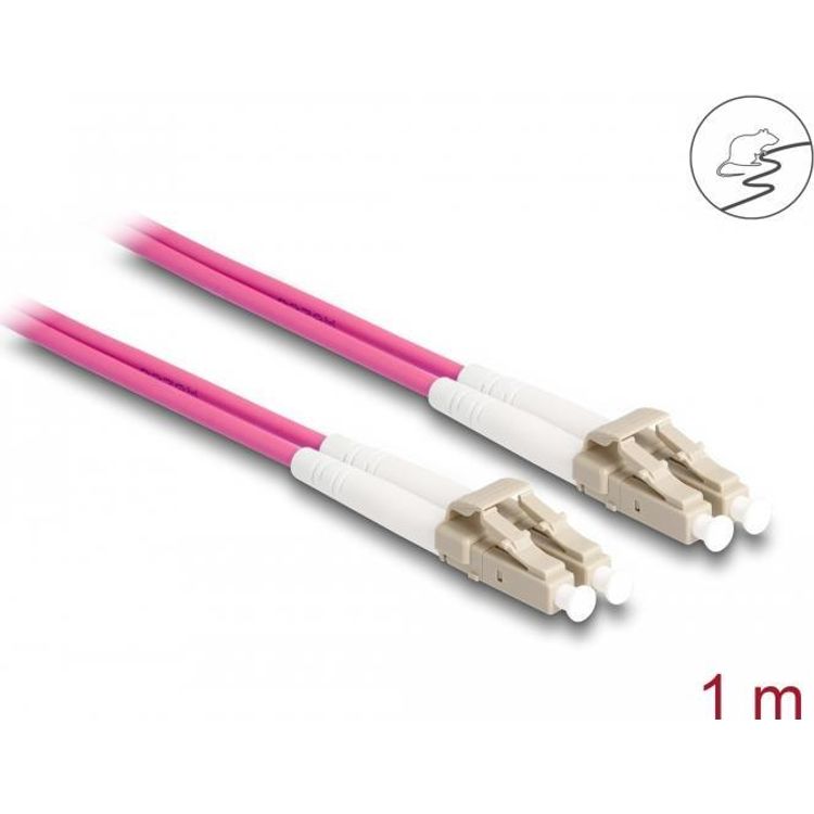 Tootefoto - DeLOCK 87913 kiudoptiline kaabel 1 m LC OM4 Violetne