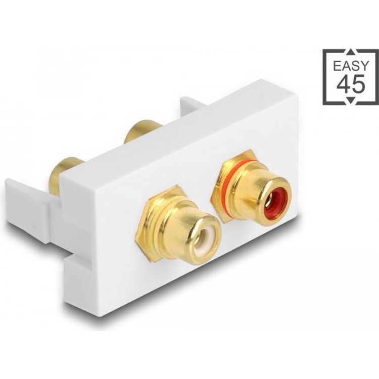 Tootefoto - DeLOCK Easy 45 pistikupesa 2 x RCA Valge
