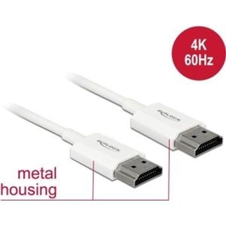 Tootefoto - DeLOCK 85138 HDMI-kaabel 3 m HDMI t p A (Standard) Valge